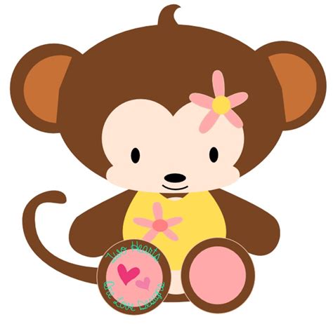 Cartoon Baby Girl Monkey Clip Art