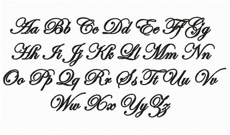 Edwardian Script Machine Embroidery Font Monogram Alphabet 3 Sizes