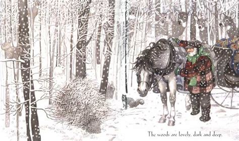 Stopping By Woods On A Snowy Evening Love The Illustrations He Hides