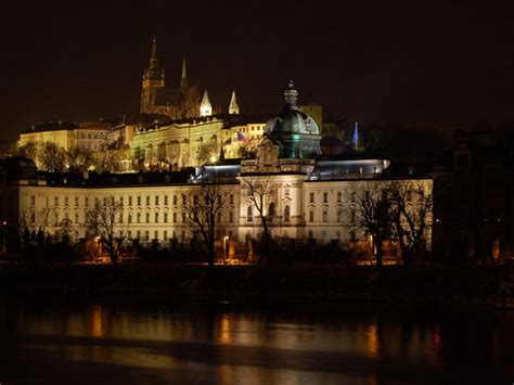 Night View Prague Castle Czech Republic Photo