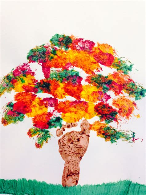 Fall Tree Footprint Tree For Infants Baby Art