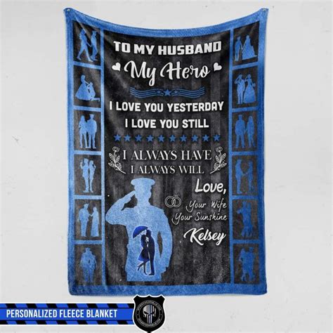 Personalized Fleece Blanket To The Loved Ones Wife Husband Police In 2022 Personalised Fleece