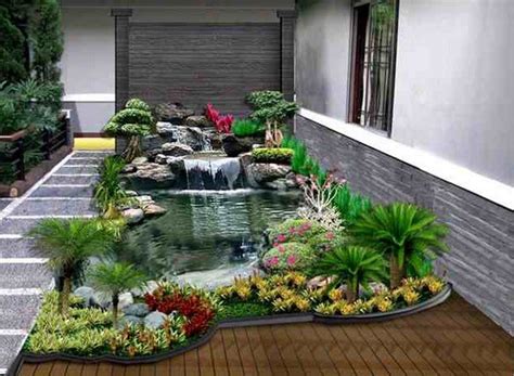 model taman rumah minimalis  lahan terbatas  desain