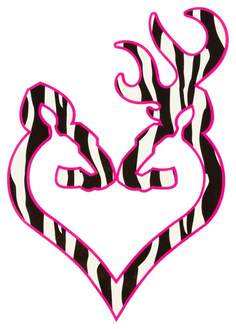 Decal Buck Heart 6in Zebra Browning