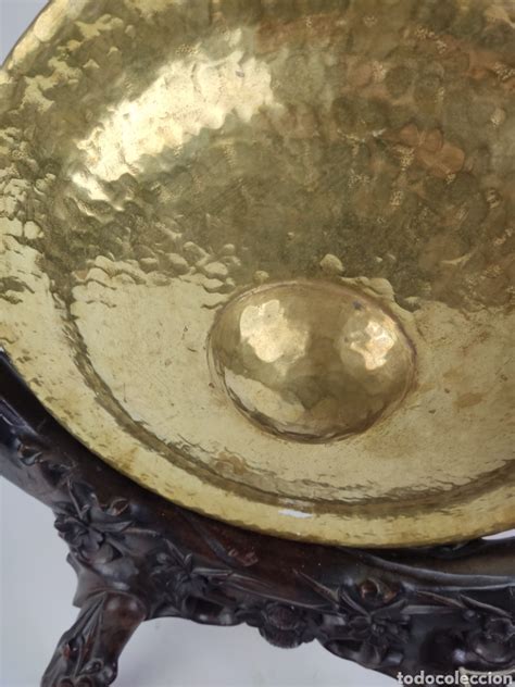 Gong Oriental En Madera Tallada Sxix Comprar Antigüedades Varias En
