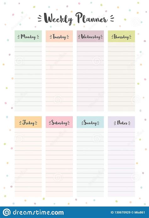 Colorful Weekly Calendar Printable Calendar Template 2022
