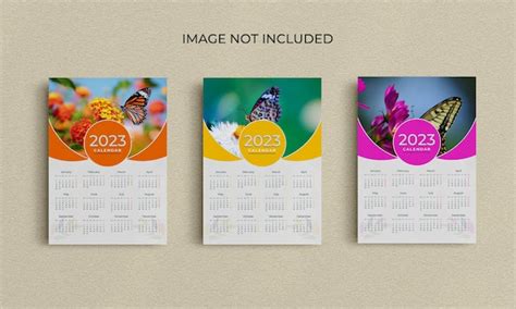 Premium Vector Colorful Corporate 2023 Wall Calendar Design Template