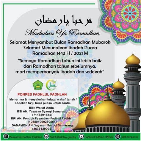 Marhaban Yaa Ramadhan 1442 H Pesantren Fadhlul Fadhlan Mijen
