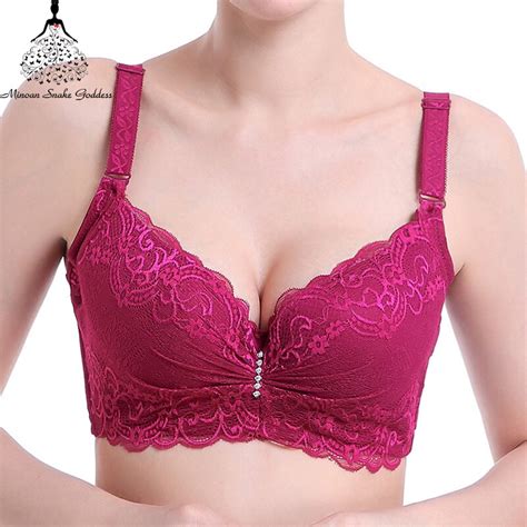 Plus Size Cde Push Up Cup Thin Large Cups Bra Brassiere Lace Bralette