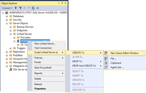 How To Create Configure And Drop A Sql Server Linked Server Using