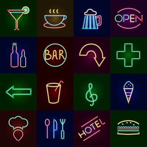 Led Lights Icons Set 468278 Vector Art at Vecteezy