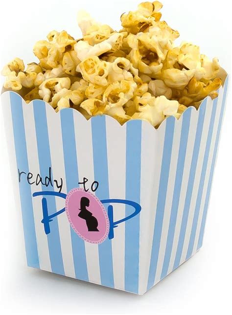 Oblique Unique Popcorn Bag Blue Stripe Ready To Pop Popcorn Bags Baby