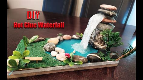 Diy Miniature Waterfall Hot Glue Waterfall Waterfall From Hot Glue Gun Craft Showpiece For