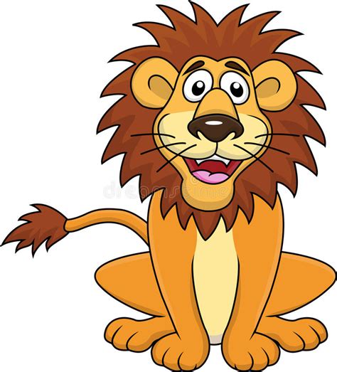 Happy Lion Cartoon Stock Vector Illustration Of King 25901619