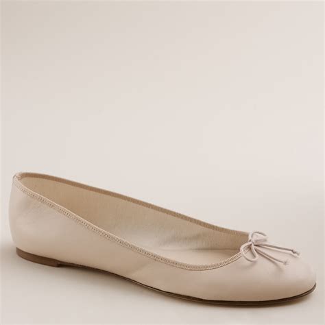 j crew classic leather ballet flats in natural lyst