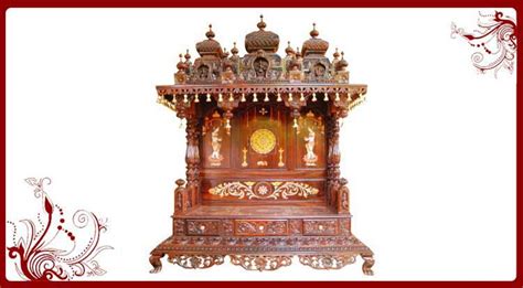 Hindu Pooja Mandir Wooden Temple Pooja Mandir
