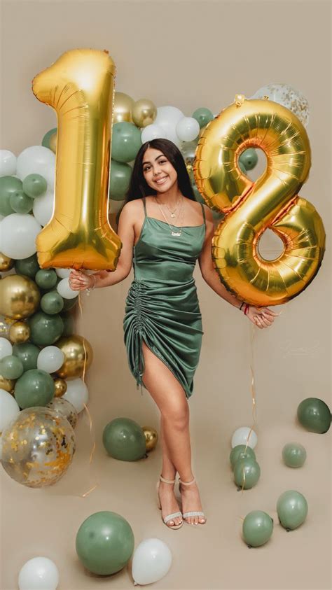 18th Birthday Photoshoot With Glamorous Gold Balloons