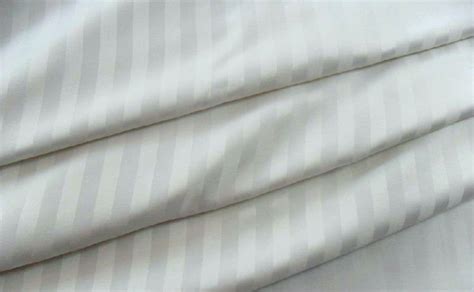 White 400 Tc Cotton Reverse Satin Stripe Fabric Gsm 100 150 Gsm For
