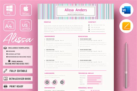 My resume is now one page long, not three. One Page Resume, Creative Resume format for Freshers. Creative CV template for MS Word & Mac ...