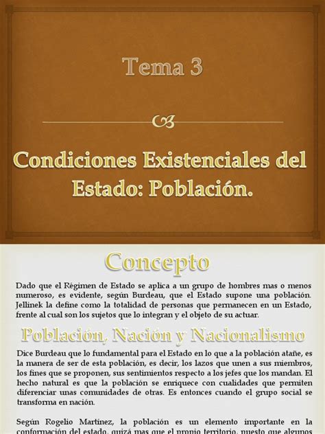 Tema 3 Condiciones Existenciales Del Estado Poblacion Pdf Nación Estado Política