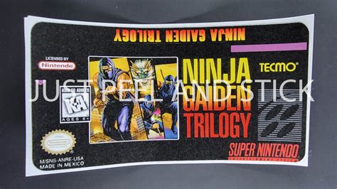 Super Nintendo Snes Ninja Gaiden Trilogy Replacement Label Etsy