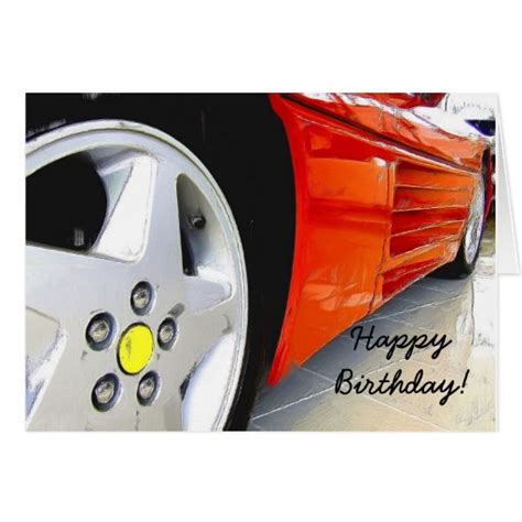 Happy Birthday Red Sports Car Greeting Card Zazzle