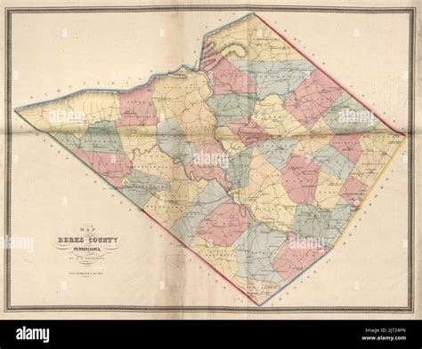 Township Map Of Berks County Pennsylvania From Actual Surveys Stock