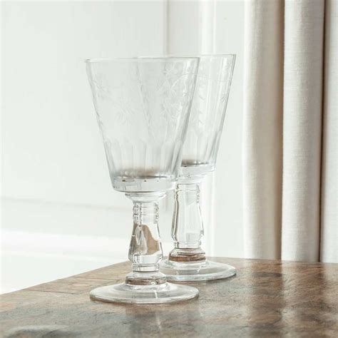 Wine Glass Etched Clear Grand Illusions