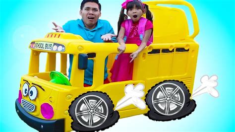 Wheels On The Bus Emma Pretend Play Ride On Kids Bus Toy To Nursery