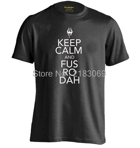Keep Calm And Fus Ro Dah Skyrim Mens And Womens Cool Letters T Shirt