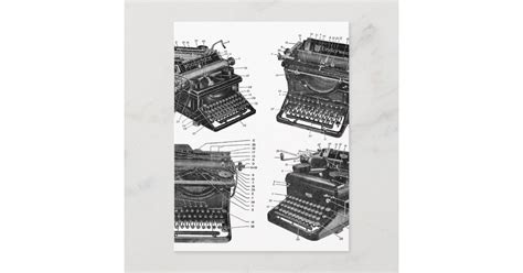 Retro Vintage Kitsch Machines Old Typewriters Postcard Zazzle