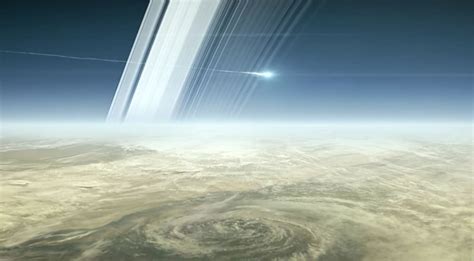 Mantis Society Study Center Earth Beams From Between Saturns Rings In