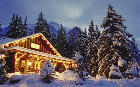 Free Download Wooden Cabins In The Snowy Mountains Wallpaper Wallpaper