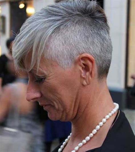 Short hairstyle for gray hair with pixie cut. Short Grey Hair Pics