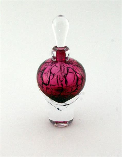 Vintage Glass Perfume Bottles Ruby Craquele By Kalki Mansel