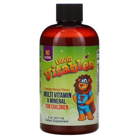 Vitables Liquid Multi Vitamin Mineral For Children No Alcohol Orange