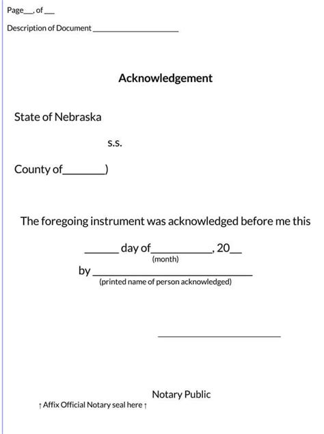 Notary Acknowledgement Form