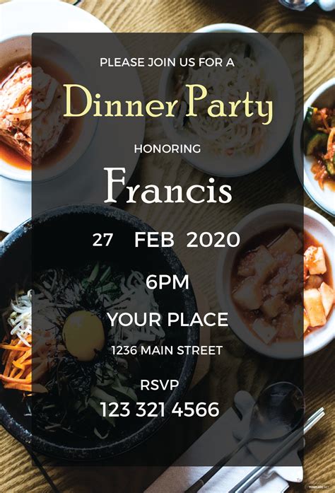 Add photos and text with our easily customizable templates. Free Dinner Party Invitation Template in Adobe Photoshop ...