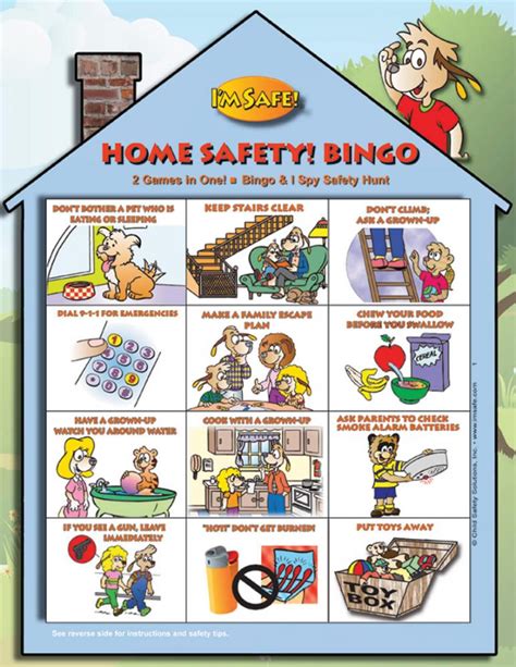 Home Safety Bingo Game English I M Safe