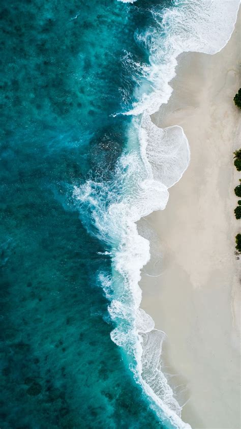 Hd Wallpaper Aerial Photography Of Large Body Of Water And Shoreline