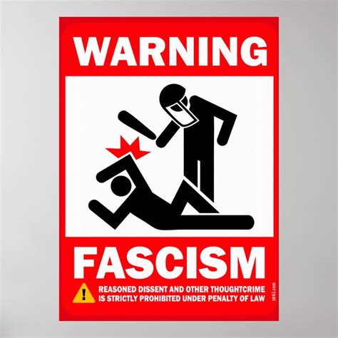 Warning Fascism Poster Zazzle