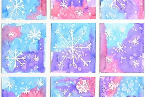 Magic Salt And Watercolor Snowflake Art Project For Kids Winter Art