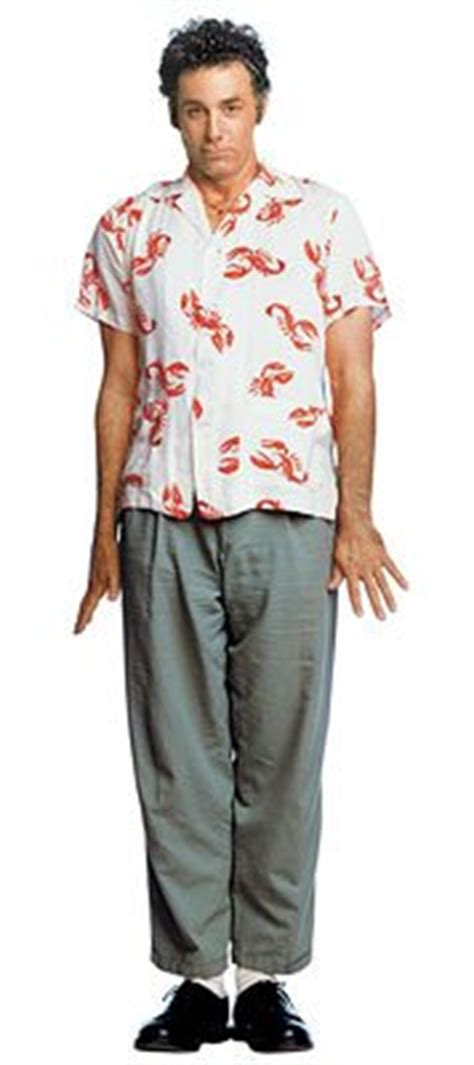 He flamboyantly pairs it with a large woman's hat, walking cane. Kramer Lobster Shirt - Seinfeld Costumes and Merchandise