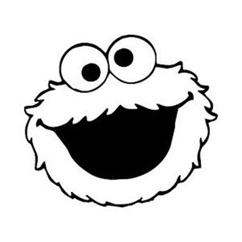 This is a 5×4.5 cutout card of cookie monster in. cookie monster outline. :D | Monster cookies, Cookie ...