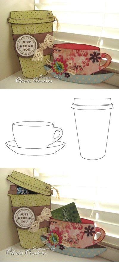 Cricut coffee cup gift card holder tutorial. Free coffee cup tea cup templates | Shaped cards, Cards ...