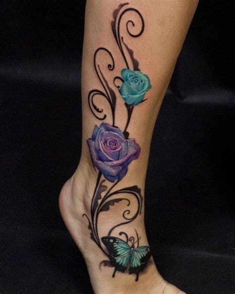 50 Amazing Calf Tattoos Art And Design Leg Tattoos Women Rose And