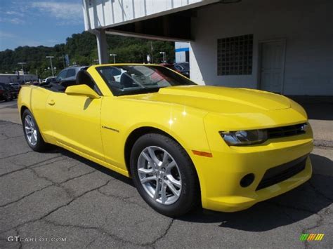 Bright Yellow 2015 Chevrolet Camaro Lt Convertible Exterior Photo