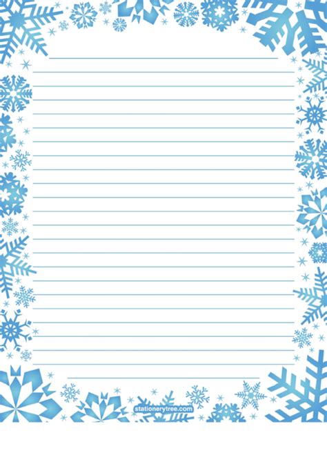 Maybe you would like to learn more about one of these? Blue Snowflakes Lined Winter Writing Paper printable pdf ...