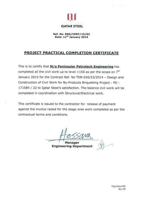 Certificate Of Completion Construction Template Bestawnings