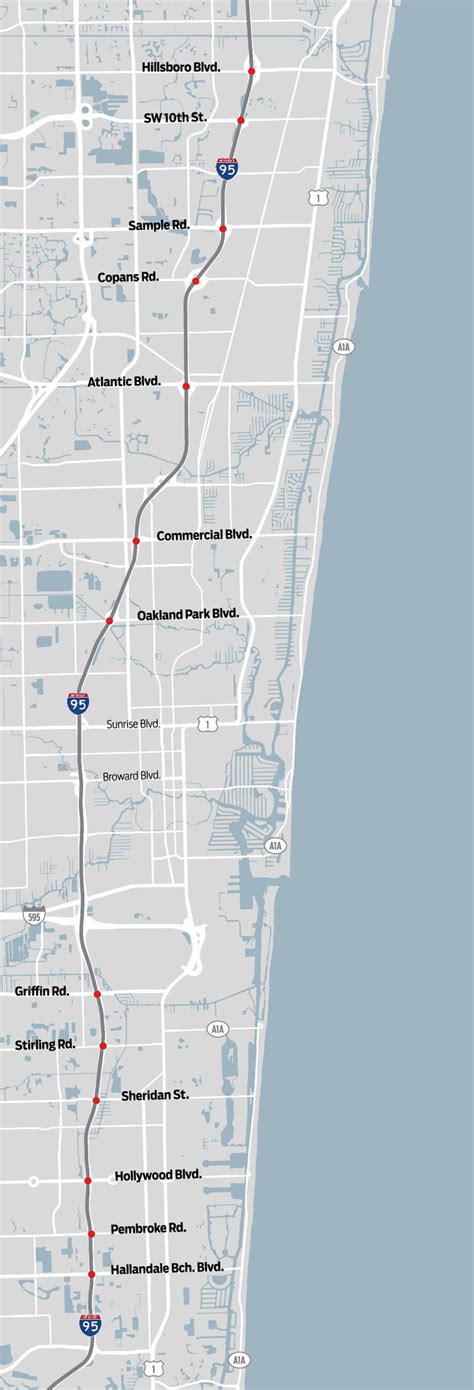 Updated Map Interstate 95 Exits To Be Revamped La Times